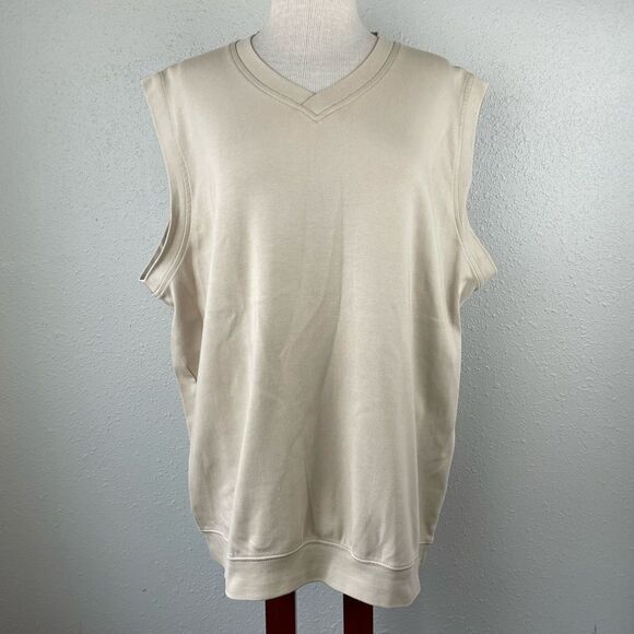 BOLLE Golf Pullover V-Neck Vest Sleeveless 100% Pima Cotton Mens Size XL EUC - Picture 1 of 6